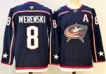 Columbus Blue Jackets #8 Werenski Navy stitched hockey jersey (2)