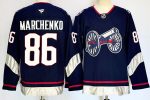 Columbus Blue Jackets #86 Marchenko Navy stitched hockey jersey