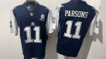 Dallas Cowboys 11 Micah Parsons Navy Blue & White Stitched Jerse