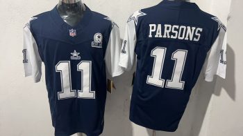 Dallas Cowboys 11 Micah Parsons Navy Blue & White Stitched Jerse