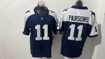 Dallas Cowboys 11 Micah Parsons Navy Blue & White Stitched Jersey