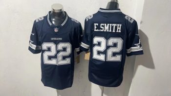 Dallas Cowboys 22 Emmitt Smith Navy Blue Stitched Jersey