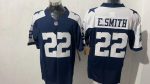 Dallas Cowboys 22 Emmitt Smith Navy Blue & White Stitched Jersey
