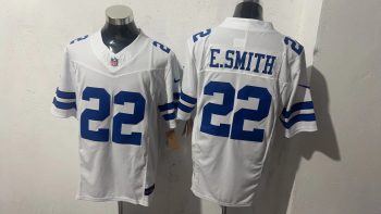 Dallas Cowboys 22 Emmitt Smith White Stitched Jerse