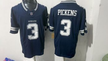 Dallas Cowboys 3 George Pickens Navy Blue Stitched Jersey