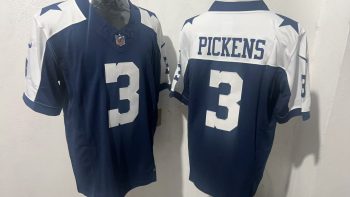 Dallas Cowboys 3 Pickens Navy Blue & White Stitched Jersey