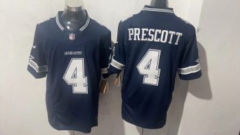 Dallas Cowboys 4 Dak Prescott Navy Blue Stitched Jersey (2)