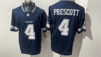 Dallas Cowboys 4 Dak Prescott Navy Blue Stitched Jersey