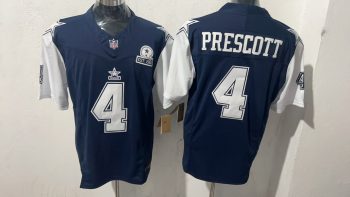 Dallas Cowboys 4 Dak Prescott Navy Blue & White Stitched Jersey (3)