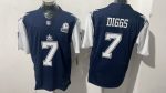 Dallas Cowboys 7 Trevon Diggs Navy Blue & White Stitched Jersey