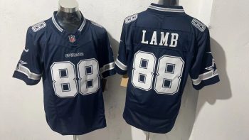 Dallas Cowboys 88 CeeDee Lamb Navy Blue Stitched Jersey