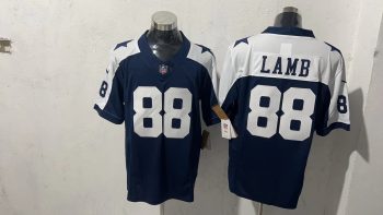 Dallas Cowboys 88 CeeDee Lamb Navy Blue & White Stitched Jersey (2)