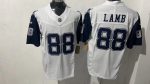 Dallas Cowboys 88 CeeDee Lamb White & Navy Blue Stitched Jersey