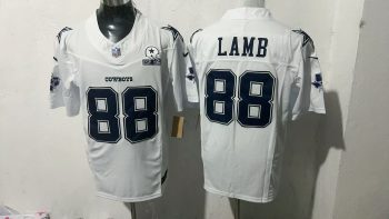 Dallas Cowboys 88 CeeDee Lamb White & Navy Blue Stitched Jersey (2)