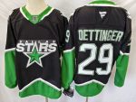 Dallas Stars #29 Oettinger Black stitched hockey jersey