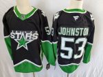 Dallas Stars #53 Johnston Black stitched hockey jersey