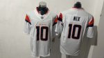 Denver Broncos 10 Bo Nix White Stitched Jersey