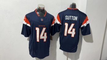 Denver Broncos 14 Courtland Sutton Navy Blue Stitched Jersey