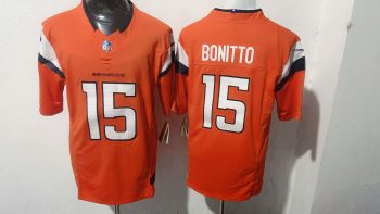 Denver Broncos 15 Nik Bonitto Orange Stitched Jersey