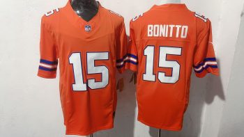 Denver Broncos 15 Nik Bonitto Orange Throwback Stitched Jersey (2)