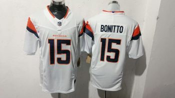 Denver Broncos 15 Nik Bonitto White Stitched Jersey