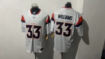 Denver Broncos 33 Javonte Williams White Stitched Jersey
