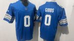 Detroit Lions #0 Gibbs Blue Stitched Jersey
