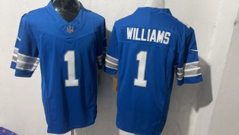 Detroit Lions #1 Williams Blue Stitched Jersey
