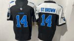 Detroit Lions #14 St Brown BlackWhite Stitched Jersey