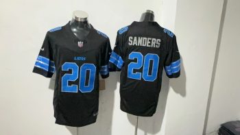 Detroit Lions #20 Sanders Black Stitched Jersey