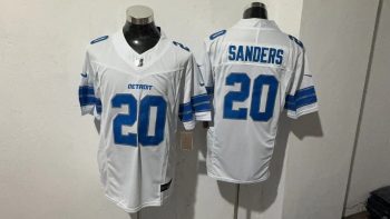 Detroit Lions #20 Sanders White Stitched Jersey