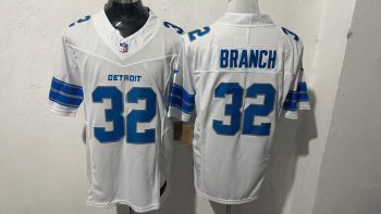Detroit Lions #32 Branch White Stitched Jersey
