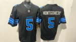 Detroit Lions #5 Montgomery Black Stitched Jersey