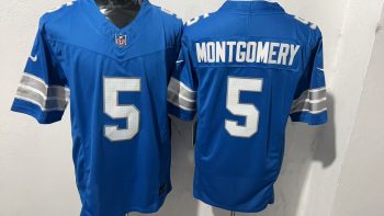 Detroit Lions #5 Montgomery Blue Stitched Jersey