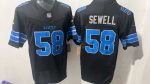 Detroit Lions #58 Sewell Black Stitched Jersey