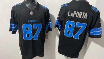 Detroit Lions #87 LaPorta Black Stitched Jersey