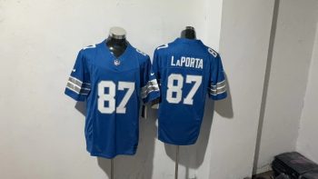 Detroit Lions #87 LaPorta Blue Stitched Jersey