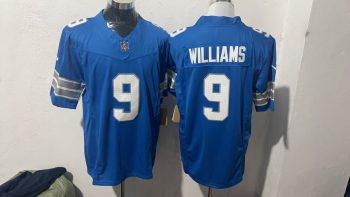 Detroit Lions #9 Williams Blue Stitched Jersey