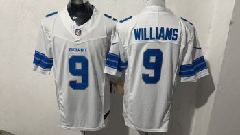 Detroit Lions #9 Williams White Stitched Jersey