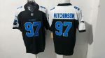 Detroit Lions #97 Hutchinson BlackWhite Stitched Jersey