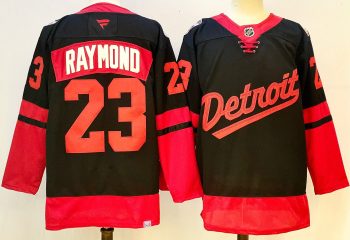 Detroit Red Wings #23 Raymond Black & Red stitched hockey jersey