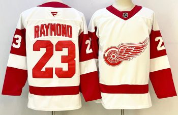 Detroit Red Wings #23 Raymond White & Red stitched hockey jersey