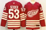 Detroit Red Wings #53 Seider Red stitched hockey jersey