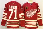 Detroit Red Wings #71 Larkin Red stitched hockey jersey