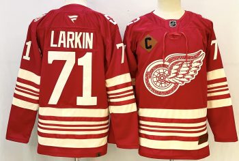 Detroit Red Wings #71 Dylan Larkin Stitched Black & Red Hockey Jersey