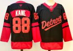 Detroit Red Wings #88 Kane Black & Red stitched hockey jersey