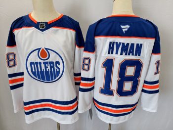 Edmonton Oilers #18 Hyman White stitched hockey jersey