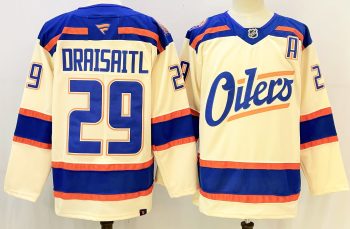 Edmonton Oilers #29 Draisaitl Cream stitched hockey jersey
