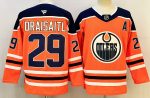 Edmonton Oilers #29 Draisaitl Orange stitched hockey jersey