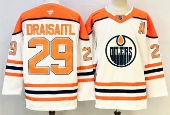 Edmonton Oilers #29 Draisaitl White stitched hockey jersey